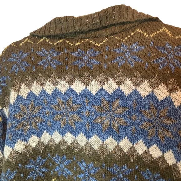 Chunky warm women's Vintage Liz Claiborne sweater M warm cozy wool fishermancore - Picture 7 of 8